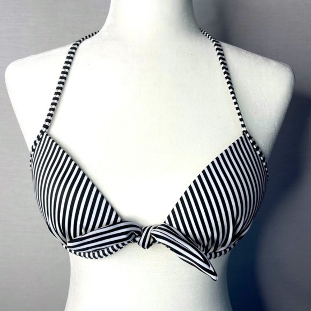 Shade & Shore 34B Striped Underwire Bikini Top